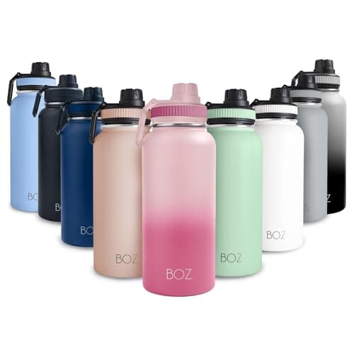 BOZ Ersatzdeckel für Trinkflasche - Strohhalm & Schraubverschluss - schwarz