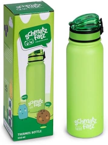 schmatzfatz Thermosflasche Kinder Auslaufsicher Wassertierzucht 550ml Edelstahl-Trinkflasche Thermo für Schule & Kinderg
