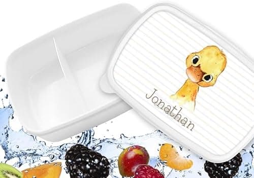 Timalo® Brotdose Kinder mit Namen | Personalisierte Bento Lunchbox für Jungen & Mädchen | Kindergarten & Schule Motiv Ti