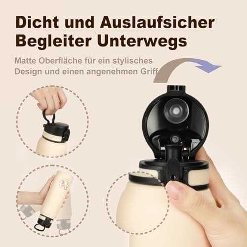 Thermosflasche UZSPACE Waldgrün Kinder 700ml Isolierte Edelstahl Trinkflasche 100% Auslaufsicher Outdoor Fitness Schule