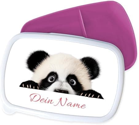 GRAZDesign Personalisierte Brotdose Panda mit Namen - perfekt für Kinder im Kindergarten und Schule - Geschenk für Mädch