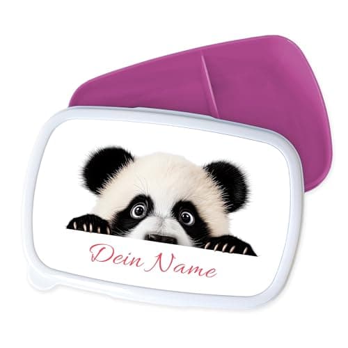 GRAZDesign Personalisierte Brotdose Panda mit Namen - perfekt für Kinder im Kindergarten und Schule - Geschenk für Mädch