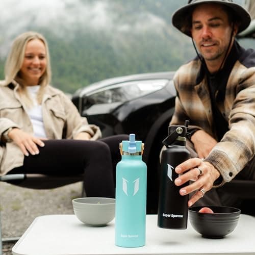 Super Sparrow Thermobecher für Sport und Outdoor - 500ml, 750ml - BPA-Frei, ClimatePartner certified - FlipFlow Trinkfla