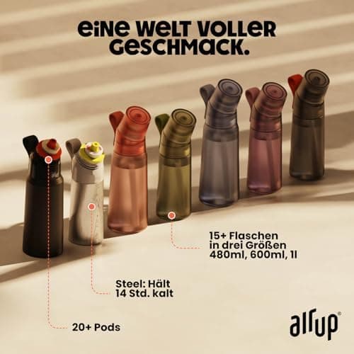 air up® Trinkflasche für Schule und Sport | inkl. 5 zuckerfreien Duft-Pods & Strohhalm | Wasserflasche in Lila für Kinde
