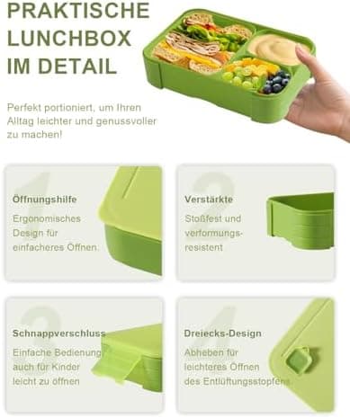 Kinder Brotdose 1100ml Auslaufsichere Bento Box Schule