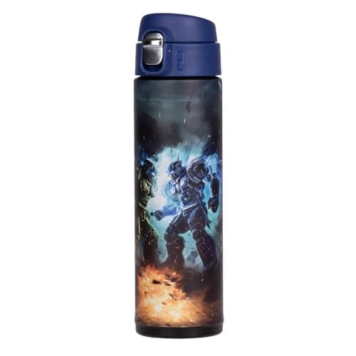 Baagl Jungle Panda Kinder Trinkflasche – Auslaufsichere Edelstahl Thermosflasche mit Silikon-Strohhalm – BPA-freie Flasc