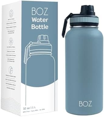 BOZ Ersatzdeckel für Trinkflasche - Strohhalm & Schraubverschluss - schwarz