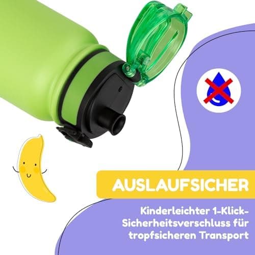 schmatzfatz Thermosflasche Kinder Auslaufsicher Wassertierzucht 550ml Edelstahl-Trinkflasche Thermo für Schule & Kinderg