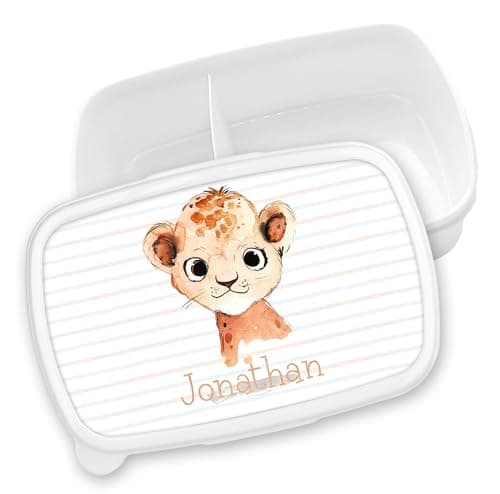 Timalo® Brotdose Kinder mit Namen | Personalisierte Bento Lunchbox für Jungen & Mädchen | Kindergarten & Schule Motiv Ti
