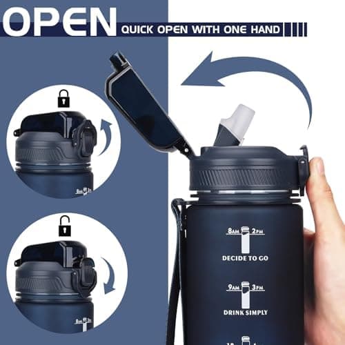 CodiCile Trinkflasche 1L - Ideal für Outdoor Aktivitäten mit Zeitmarkierung und Strohhalm
| CodiCile 1L Trinkflasche St