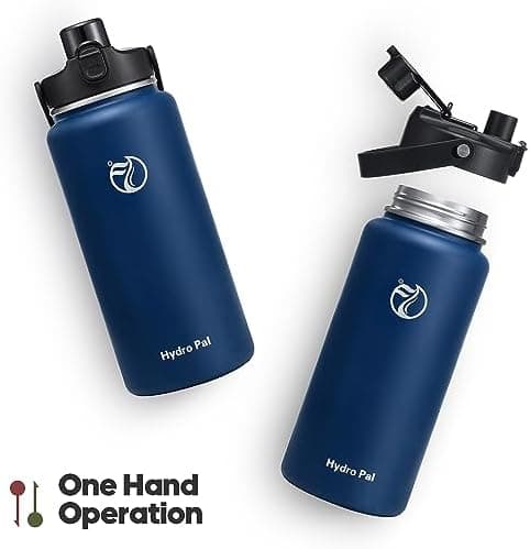 HydroPal Trinkflasche Edelstahl - 1900ml mit Henkel für Fitness, BPA-Frei, flasche Metall, Aesthetic trinkflasche Mitter