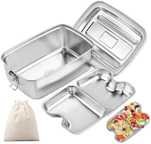 Kinder Brotdose WuGU 5-Fach Auslauf Sicher 1300 ml Grüne Lunchbox für Schule und Ausflüge
