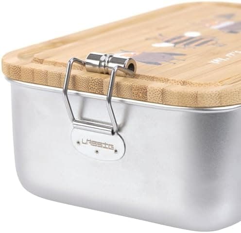 LÄSSIG Edelstahl Kinder Brotdose Frühstücksbox Nachhaltig für Schule und Adventure (1er Pack)  
LÄSSIG Kinder Brotdose E