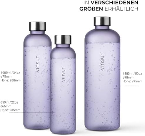 VINSUN Trinkflasche 1000ml - auslaufsicher, BPA frei, Tritan - Leichte Wasserflasche für Sport und Outdoor activities -
