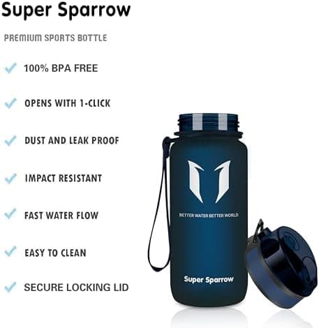 Super Sparrow BPA-frei Wasserflasche - 500ml - Ideale für Sport und Outdoor - Nachhaltig ClimatePartner certified