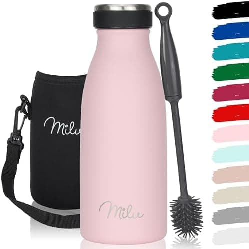 Milu Edelstahl Trinkflasche für Erwachsene – 750ml Isolierflasche zum Tragen – auslaufsicher, Kohlensäuregerecht inkl. R