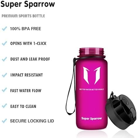 Super Sparrow BPA-frei Wasserflasche - 500ml - Ideale für Sport und Outdoor - Nachhaltig ClimatePartner certified