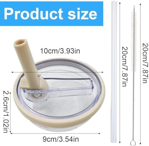 Auslaufsicherer Wasserdichter Dichter Cup Ersatzdeckel, Flip Straw Cup Lid mit 2 Trinkhalmen, 5 Stück
| Cup Deckel für