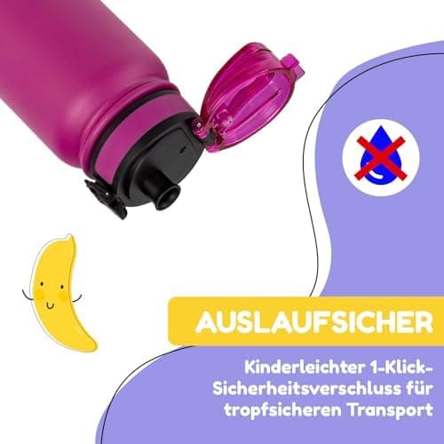 schmatzfatz Thermosflasche Kinder Auslaufsicher Wassertierzucht 550ml Edelstahl-Trinkflasche Thermo für Schule & Kinderg