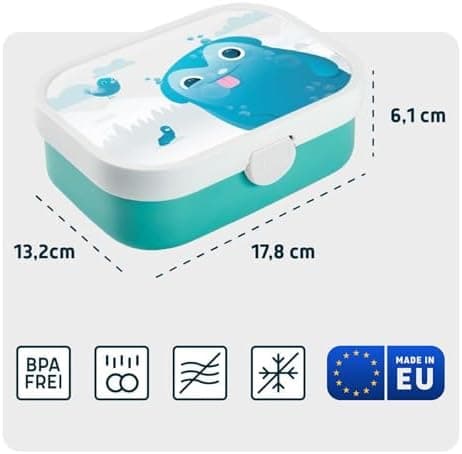 Landpark Brotdose Willi Kinder - Bento Box Kinder - Schule mit Fächern und Gabel - BPA-frei & Spülmaschinenfest - 750 ml