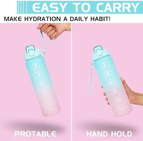 CodiCile Trinkflasche 1L - Ideal für Outdoor Aktivitäten mit Zeitmarkierung und Strohhalm
| CodiCile 1L Trinkflasche St