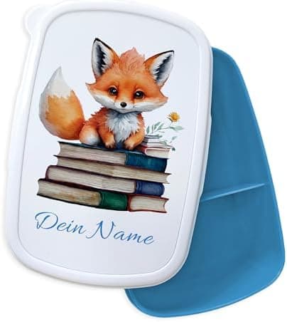 GRAZDesign Personalisierte Brotdose Fuchs mit Namen - Geschenk zur Einschulung für Kinder Kindergarten und Schule