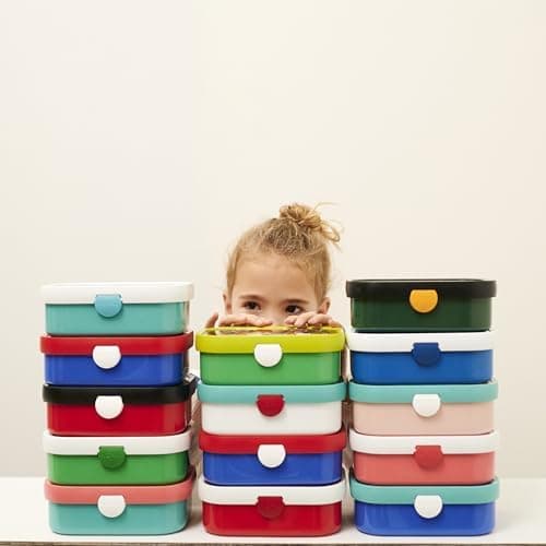 Mepal Brotdose Kinder Campus BPA-frei Animal Friends | Spezialfächerr box mit Gabel & Clip-Verschluss | 750 ml für Kinde