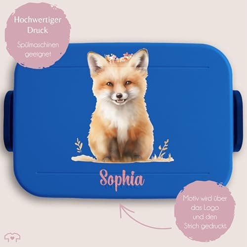 Mepal Bento Box Midi Fuchs Lunchbox - Niedliche Brotdose für Kinder | Auslaufsicher und langlebig | Sage Grün - 900 ml