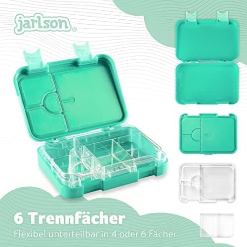 Jarlson® Brotdose Kinder mit Fächern - TONI Lunchbox - Auslaufdurchfall-Sicher – Jausenbox für Kindergarten und Schule -