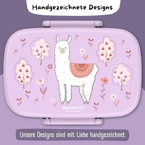 Bearfoot Brotdose Kinder BPAfrei mit Fächern Lunchbox für Mädchen & Jungen