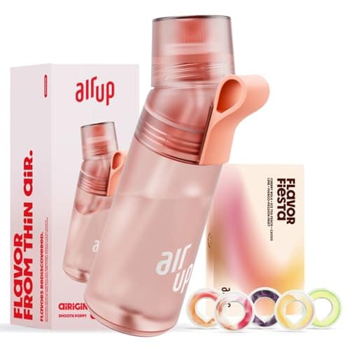 air up® Trinkflasche für Schule und Sport | inkl. 5 zuckerfreien Duft-Pods & Strohhalm | Wasserflasche in Lila für Kinde