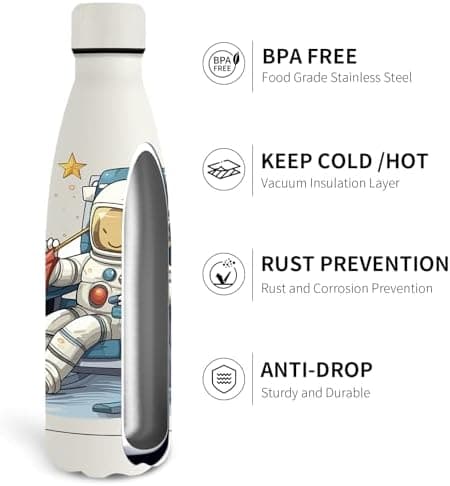 Grsta Trinkflasche 500ml, BPA-freie Edelstahlflasche für Kinder, ideale Wasserspeicherung bei Kalt&warm