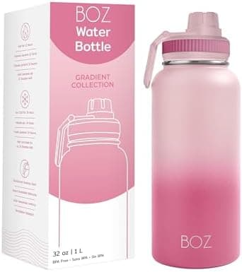 BOZ Ersatzdeckel für Trinkflasche - Strohhalm & Schraubverschluss - schwarz