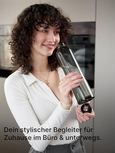 Spottle Glas Trinkflasche - 1 Liter - Für Kohlensäuregetränke - Spülmaschinenfest & auslaufsicher