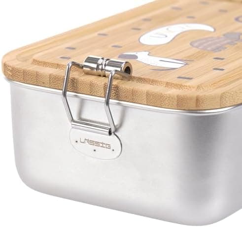 LÄSSIG Edelstahl Kinder Brotdose Frühstücksbox Nachhaltig für Schule und Adventure (1er Pack)  
LÄSSIG Kinder Brotdose E
