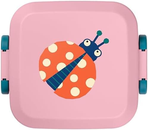 Amuse Rikko Kinder Lunchbox Animal Parade | Bento Box mit 2 Snackboxen & Trennwand | Brotdose für Kindergarten & Schule
