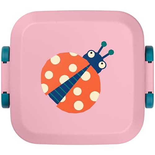 Amuse Rikko Kinder Lunchbox Animal Parade | Bento Box mit 2 Snackboxen & Trennwand | Brotdose für Kindergarten & Schule