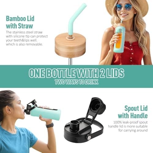 BLUEGO Glaswasserflasche 900ml BPA-frei für Outdoor Aktivitäten
| CADRES Glasbecher mit Zeitmarkierung und Silikonschut