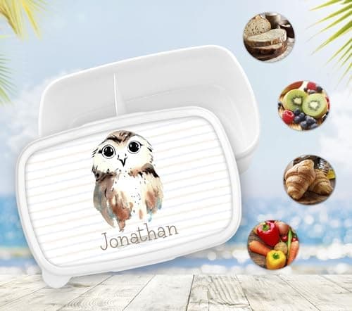 Timalo® Brotdose Kinder mit Namen | Personalisierte Bento Lunchbox für Jungen & Mädchen | Kindergarten & Schule Motiv Ti