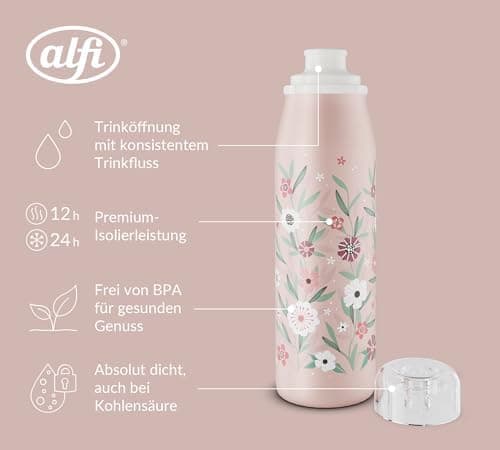 ALFI Kids ISO BOTTLE 350ml - Idas Schule der Magischen Tiere - Isoliertrinkflasche Kinder Edelstahl - hält 12 Stunden he