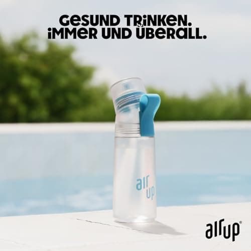 air up® Trinkflasche für Schule und Sport | inkl. 5 zuckerfreien Duft-Pods & Strohhalm | Wasserflasche in Lila für Kinde