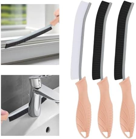 Hartborsten Eckenreinigungsbürste - Multifunktionale Reinigungsbürste für Toilette, Badezimmer und Küche (3 Stück, Schwa