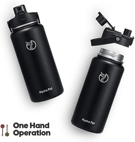 HydroPal Trinkflasche Edelstahl - 1900ml mit Henkel für Fitness, BPA-Frei, flasche Metall, Aesthetic trinkflasche Mitter