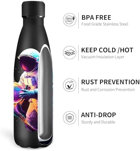 Grsta Trinkflasche 500ml, BPA-freie Edelstahlflasche für Kinder, ideale Wasserspeicherung bei Kalt&warm