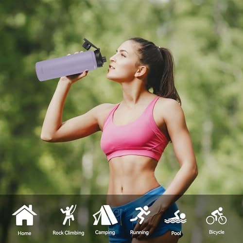 Edelstahl Trinkflasche 1.2L BPAfrei-Thermoskanne-Vakuum Doppelwandisolierung für Sport Campings-Reise-Kohlensäure Geeign