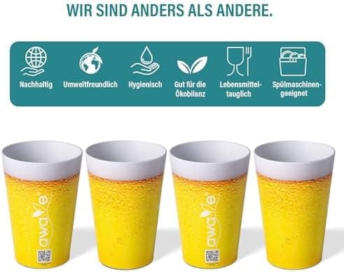 AWAVE Festival Becher Set multifunktional für Party- und Every-Day-Nutzung, 400 ml,-recycelbar, leicht und robust