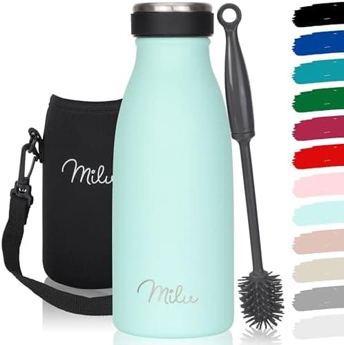 Milu Edelstahl Trinkflasche für Erwachsene – 750ml Isolierflasche zum Tragen – auslaufsicher, Kohlensäuregerecht inkl. R