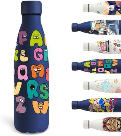 Grsta Trinkflasche 500ml, BPA-freie Edelstahlflasche für Kinder, ideale Wasserspeicherung bei Kalt&warm