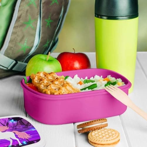 GRAVURZEILE Personalisiertes Magischer Wald Brotd Essbox für Kinder - Platzsparend stapelbar - Ideal für Schule & Kita -
