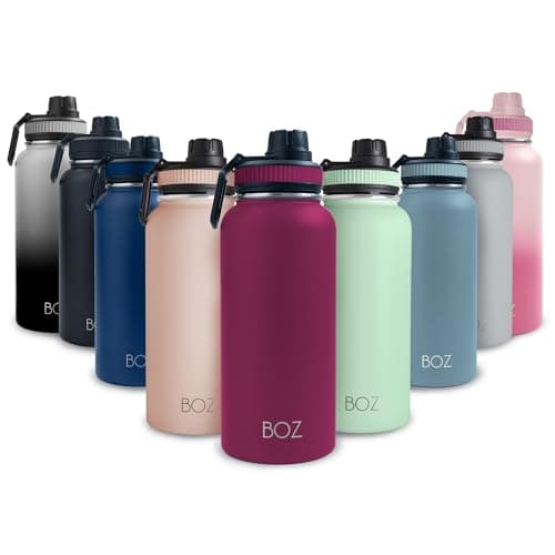 BOZ Ersatzdeckel für Trinkflasche - Strohhalm & Schraubverschluss - schwarz
